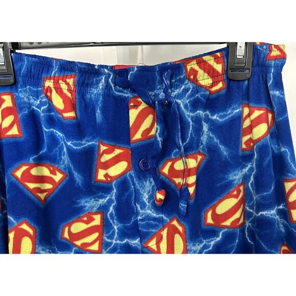 Superman Men's M Fleece Pajama Comfy Pants DC Comics All Over Print Logo - Picture 3 of 6